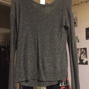 Gray criss cross sweater